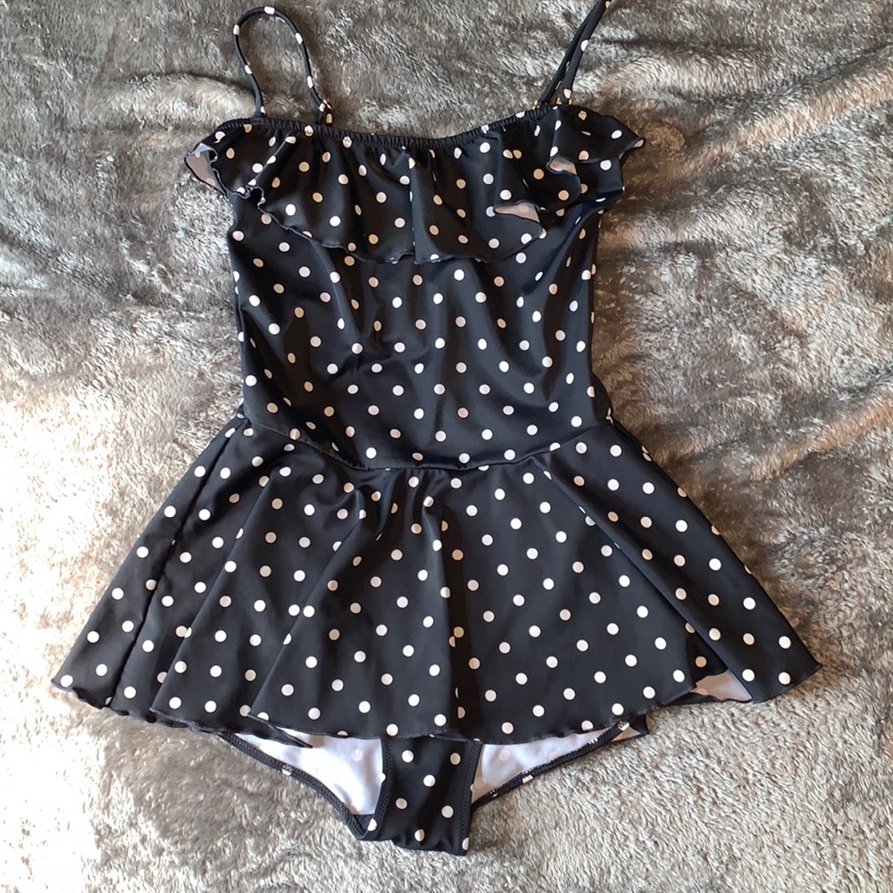 H&M Retro-style Ruffle Swimsuit Sz 8